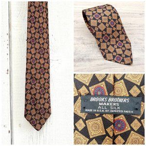 Vintage Brooks Brothers Print Silk Twill Neck Tie